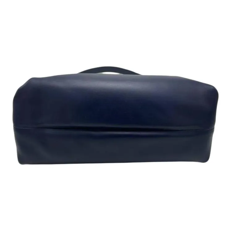 FERRAGAMO Pebbled Leather Handbag Women's Blue-2