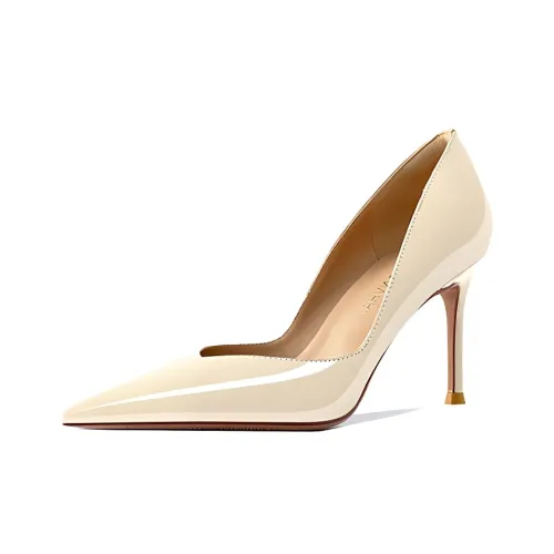 GOSO Slim Heel High Heels Women's Ecru