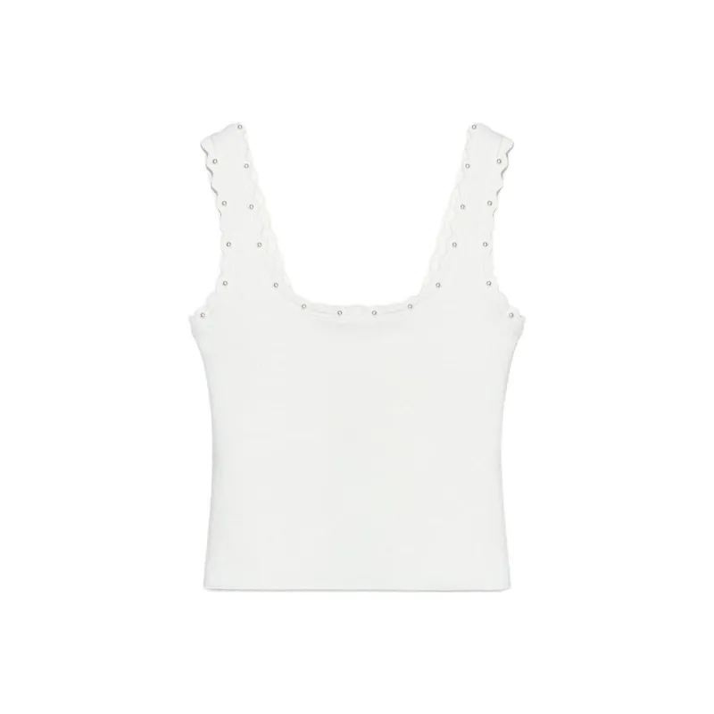 ZARA Tank Tops Women's Frosted White-0