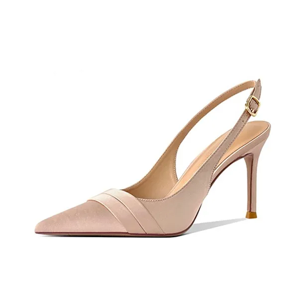 GOSO Slim Heel High Heels 8CM Women's Champagne-2