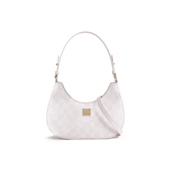 SHORT HAIR GIRL PU Shoulder Bag Crescent Bag Women's Pink