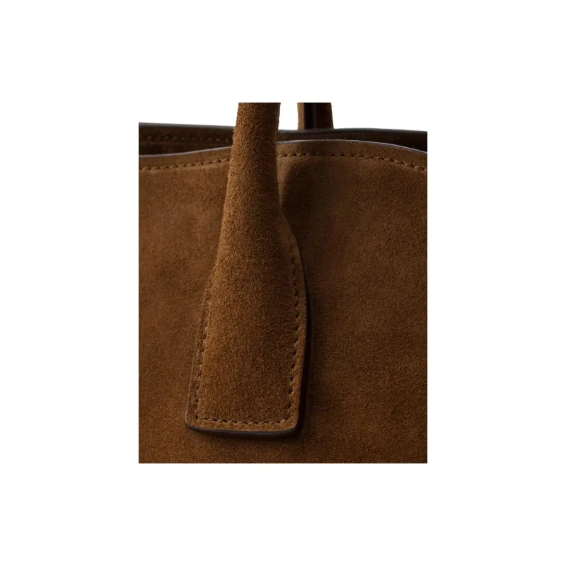 PRADA Leather Tote Bag, Shopping Bag, Handbag Medium Size Women's Dark Brown-4
