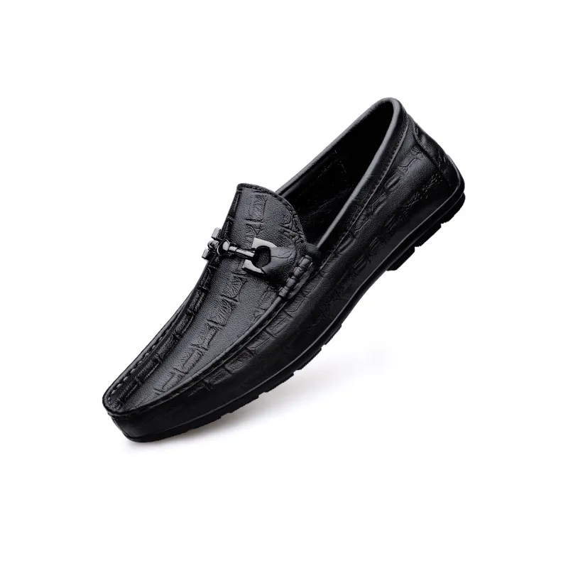 DILIKAN Men's Casual Shoes Men Low Top Black/Brown-2