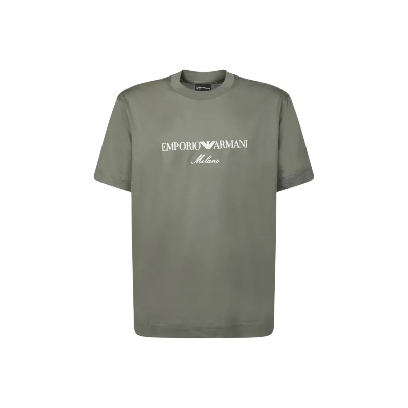 EMPORIO ARMANI Logo embroidered T shirt-0