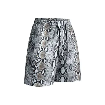 OPMO Casual Shorts Unisex Snake Skin Gray