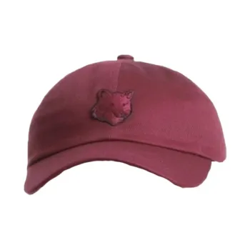 Maison Kitsune Cotton Baseball Caps Men's Red