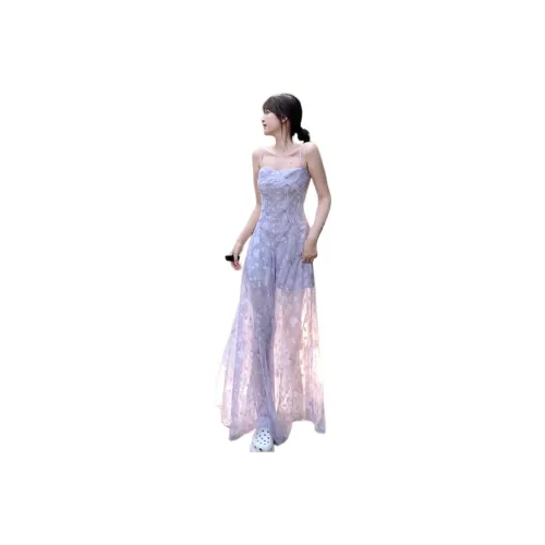 Mu Xiao Xin Slip Dresses Women's Purple