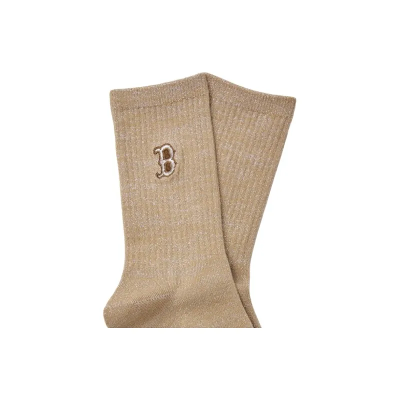MLB Boston Red Sox Mid Calf Socks Unisex 1 Pack Beige Yellow-1