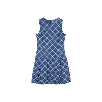 AHDO Sleeveless Dresses Women's Blue