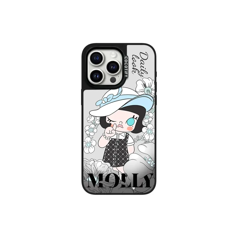 CORBELLATI ABS+PC Material Magnetic Gilded Jasmine Girl Phone Cases Compatible With Apple IPhone 12/13/14/15/16/Pro/Mac-8