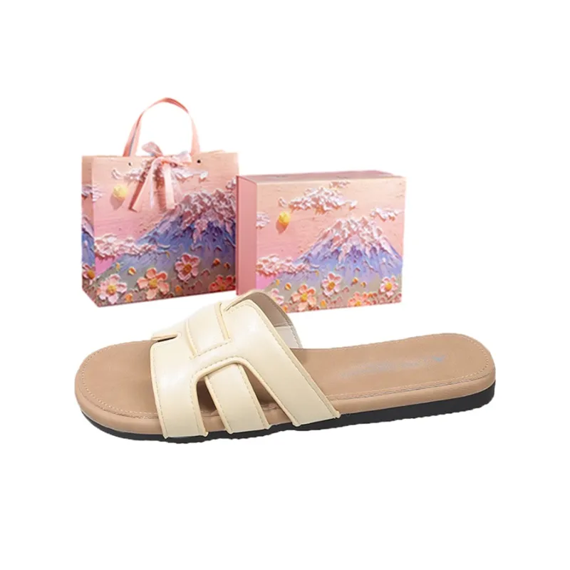 AJPAP Rubber Sole Slip Resistant Odor Resistant Abrasion Resistant Slide Slippers Women's-25