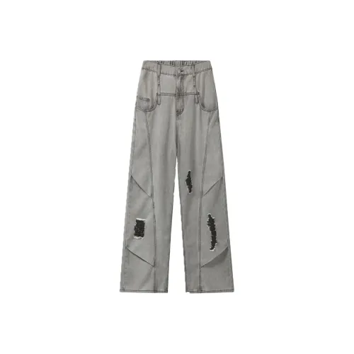 XINYINSU Jeans Unisex Washed Dark Blue