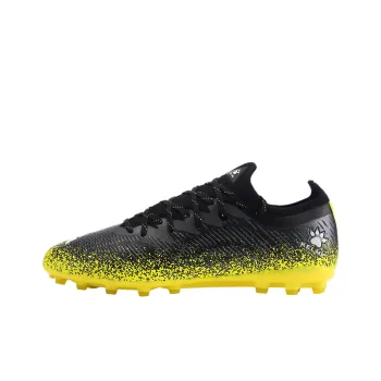KELME MG Rubber Short Studs Cushioning Anti Slip Wear Resistant Breathability Soccer Shoes Unisex Black Neon Yellow