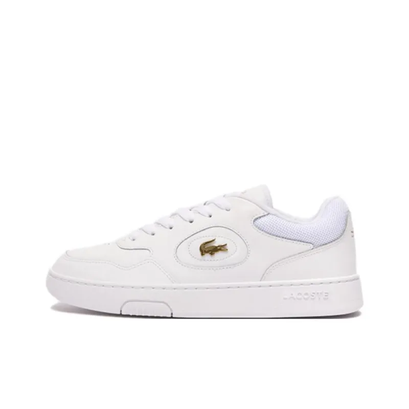 LACOSTE Anti Slip Wear Resistant Low Top Skateboard Shoes Women's White-0