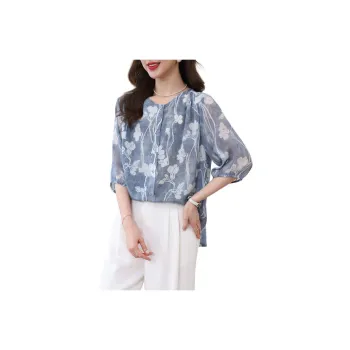 Yi Mengyuan Shirts Women's Denim Flower