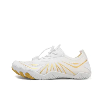 TELENT Odor Resistant Quick Dry Lightweight River Trekking Shoes Unisex White Gold