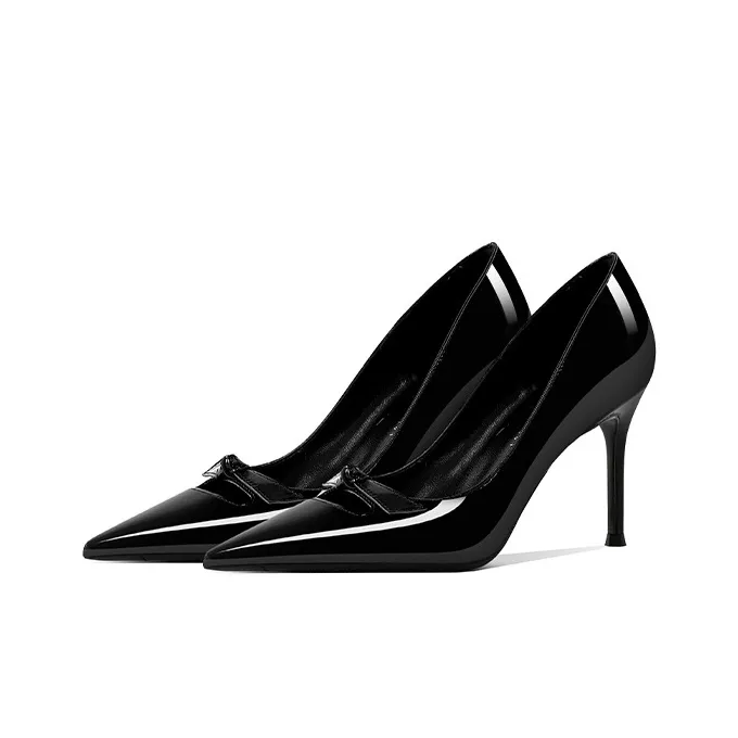 GOSO Slim Heel High Heels Women's Black-1