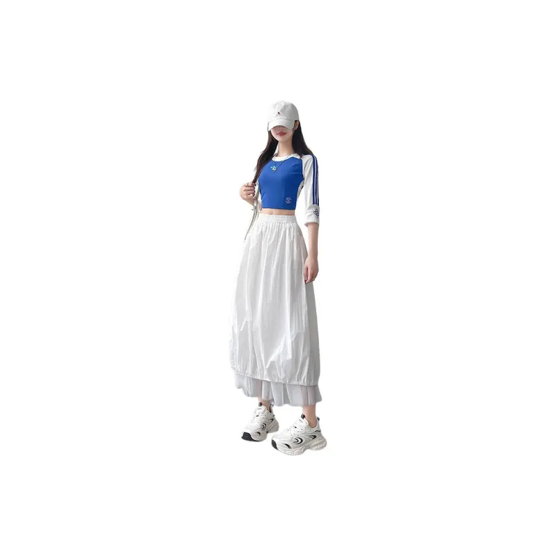 Flowers In Water Casual Long Skirt Women's-0