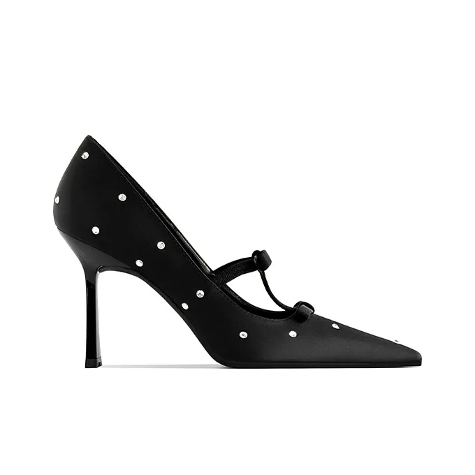 GOSO Slim Heel High Heels Women's Black-3