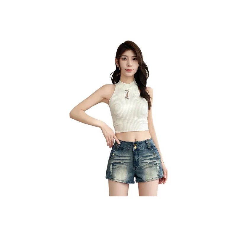 Mu Xiao Xin Denim Shorts Women's-0
