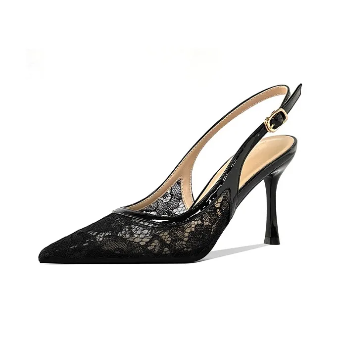 GOSO Slim Heel High Heels 8CM Women's Black-1