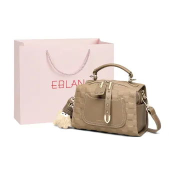 EBLAN Cow Leather Handbag, Shoulder Bag, Crossbody Bag Regular Women's Elephant Gray