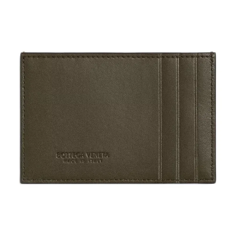 Bottega Veneta Calfskin Card Holder Men's Slate Wood Color-1