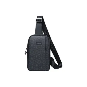 SEPTWOLVES Artificial Leather Sling Bag Men's Black