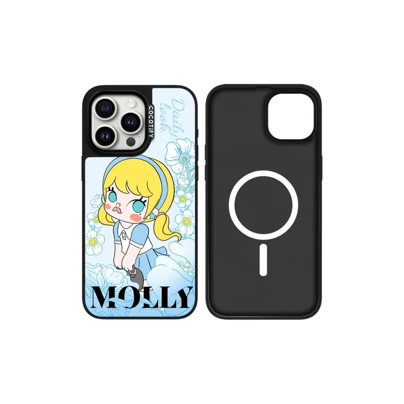 CORBELLATI ABS+PC Material Magnetic Gilded Jasmine Girl Phone Cases Compatible With Apple IPhone 12/13/14/15/16/Pro/Mac-3