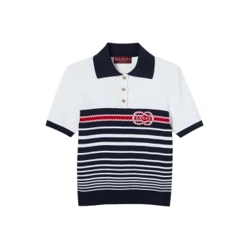 GUCCI FW25 Polo Shirt Women's Blue