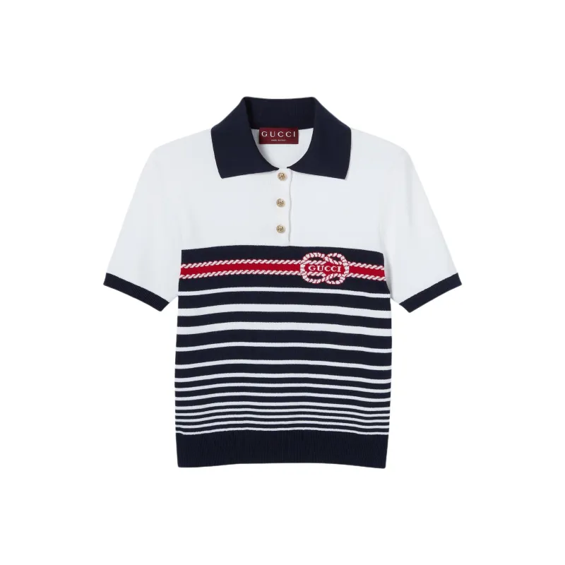 GUCCI FW25 Polo Shirt Women's Blue-0