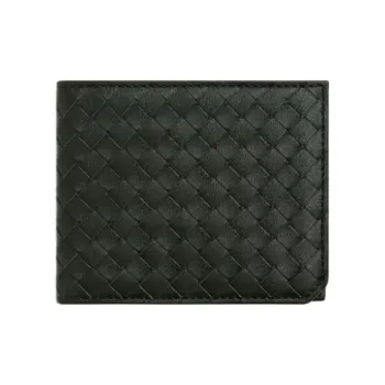 Bottega Veneta Intrecciato Calfskin Wallet Trumpets Men's Dark Green