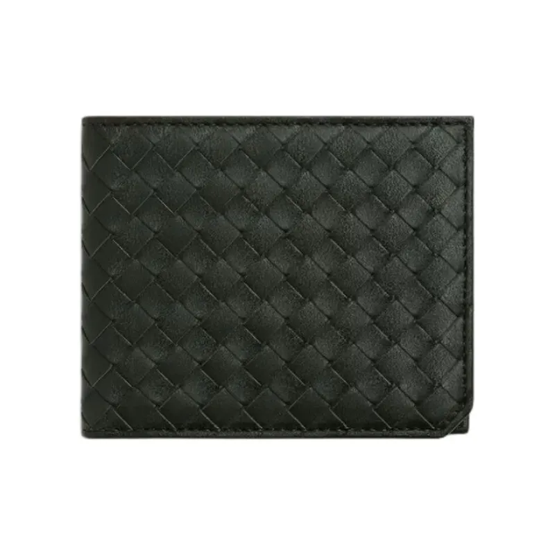 Bottega Veneta Intrecciato Calfskin Wallet Trumpets Men's Dark Green-0
