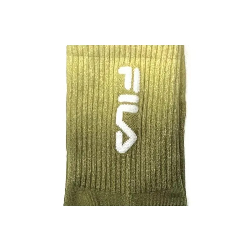 FILA Mid-Calf Socks Men's 3 Pack Lace Khaki Water Blue Gray Light Orange-2