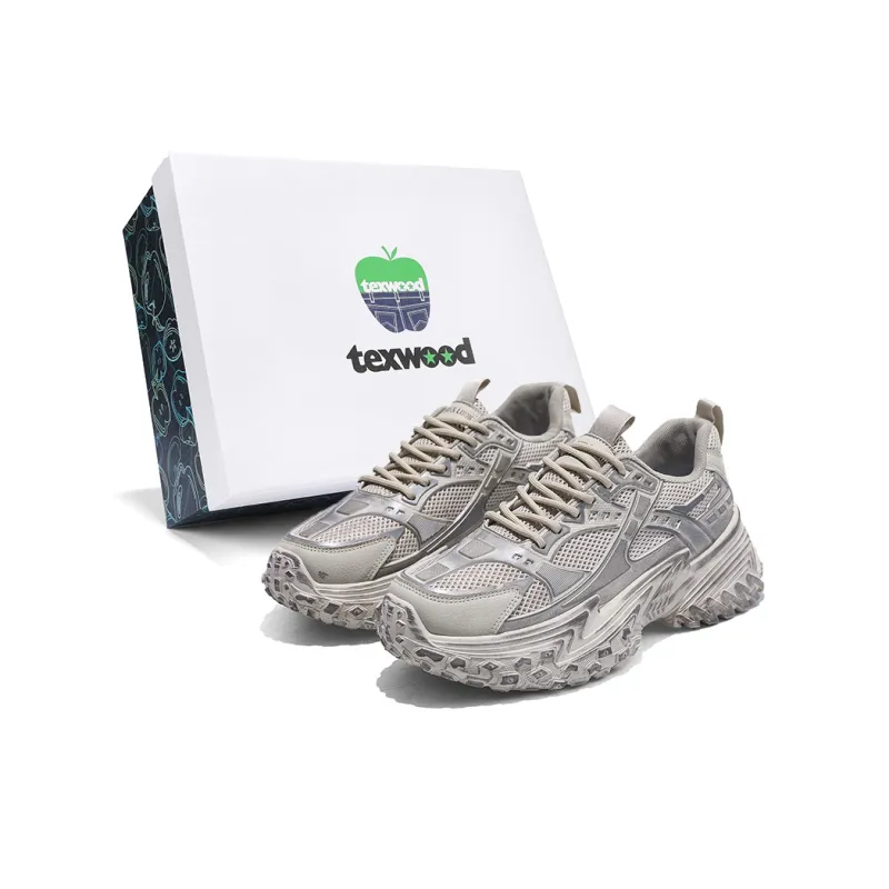 TEXWOOD Slip Resistant Coverage With Impact Resistance Low Top Chunky Sneakers Men's Box-4