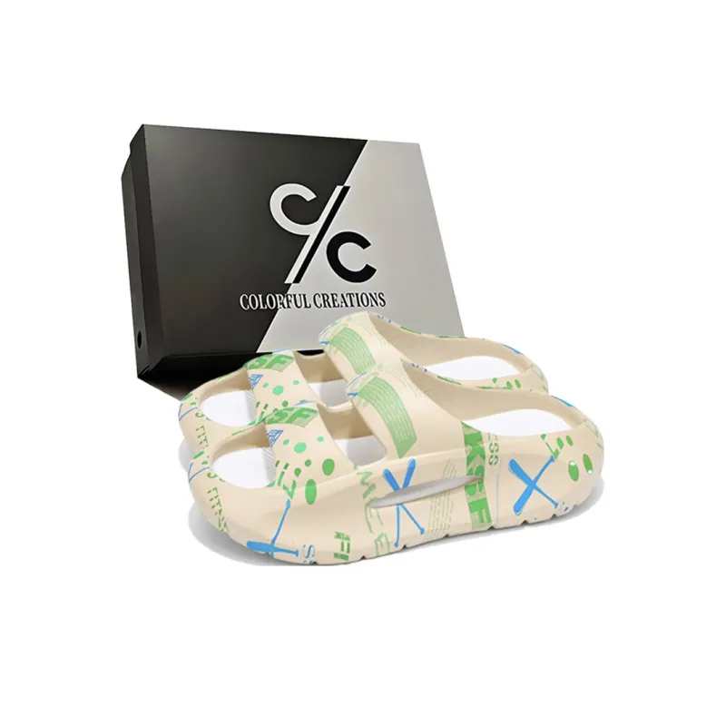 Colorful Creations Quiet, Slip Resistant, Quick Dry Slide Slippers Men's-10