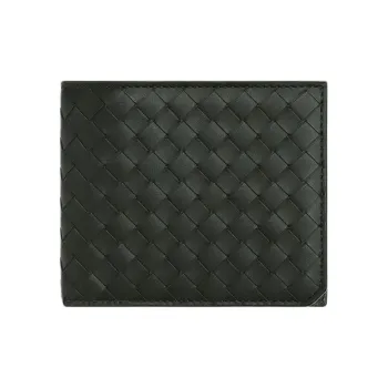 Bottega Veneta Intrecciato Cow Leather Wallet Trumpets Men's Dark Green
