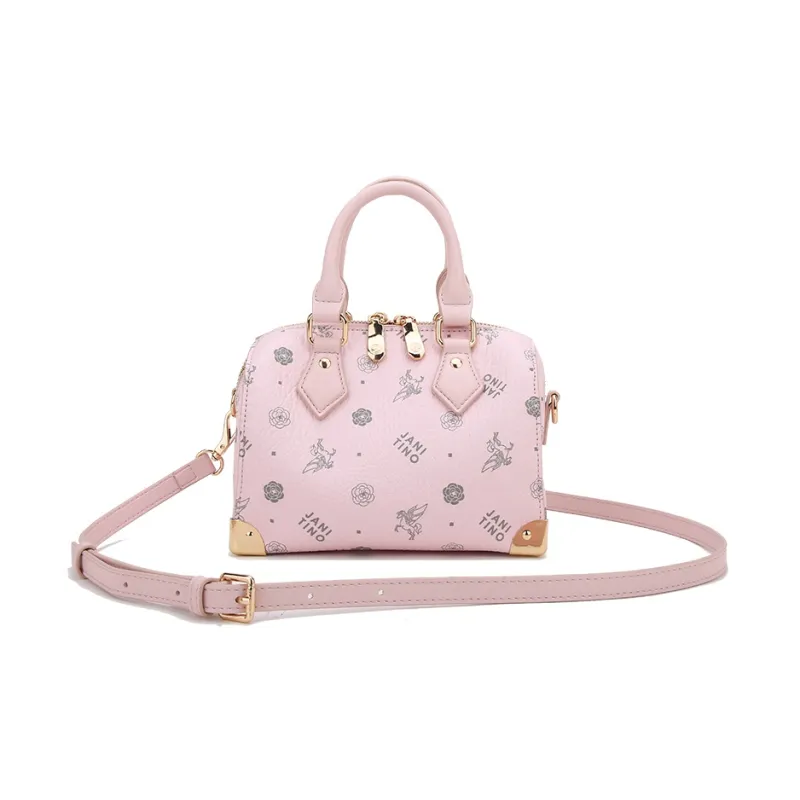 JANITINO PU One Shoulder Handbag Women's Pink-2