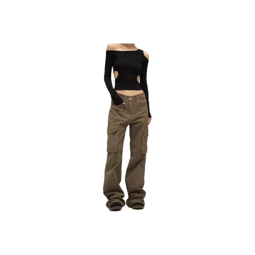 DUATOGE Casual Pants Men Brown 