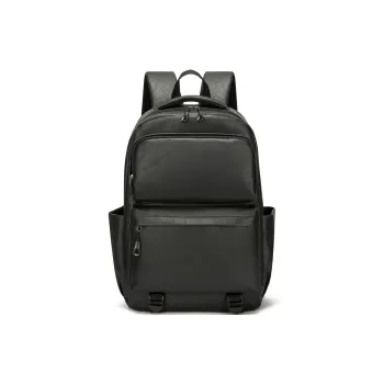 Yalu PU Backpack Regular Unisex Black/Light Brown/Dark Brown