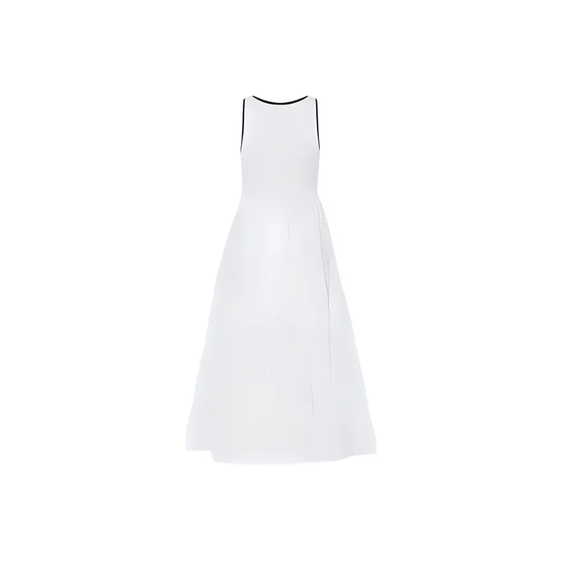 DOKZB Sleeveless Dresses Women's White-1