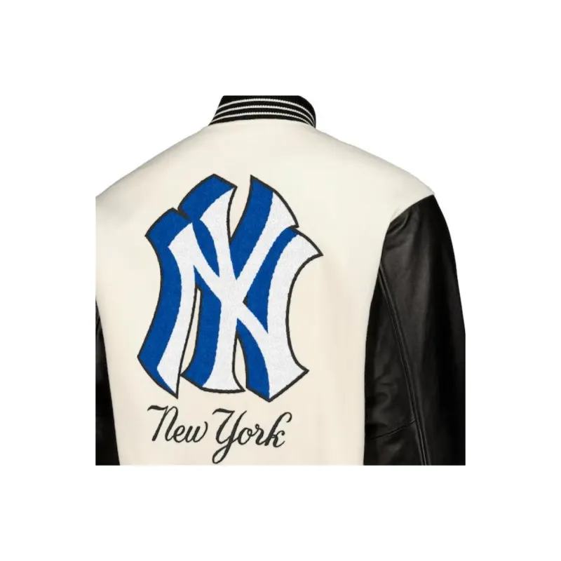 MLB x PLEASURES FW23 Baseball Jacket Men's White-3