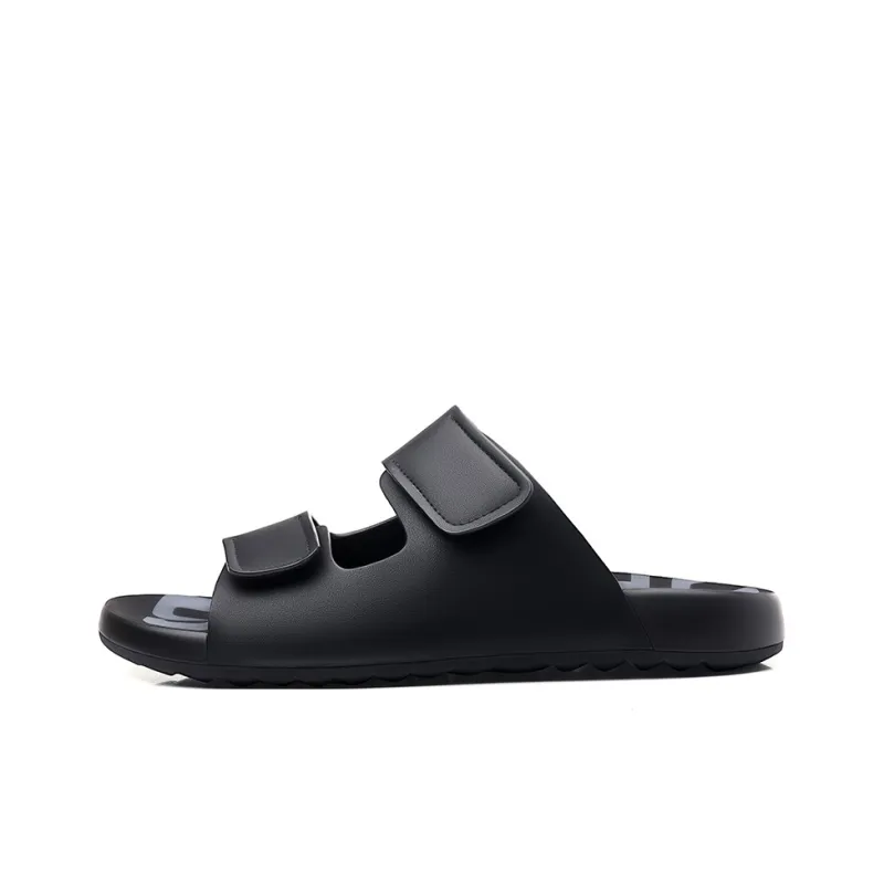 XIMO BULL Rubber Sole Leather Patchwork Slip Resistant Slide Slippers Men's-0