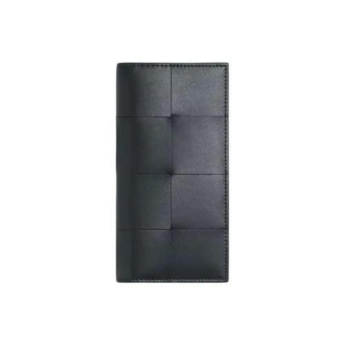 Bottega Veneta CASSETTE Calfskin Wallet Men's Slate Wood Color