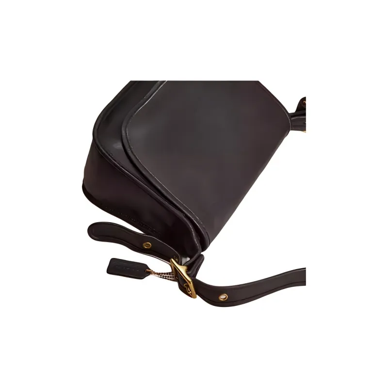 COACH Legacy Glove Tanning Handbag, Saddle Bag, Portable Crossbody Bag, Shoulder Bag Large Size Women's Black-2