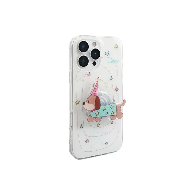 Sopi Acrylic Material Graffiti Line Star Dachshund Phone Cases Compatible With IPhone 16/15 Pro Max/Apple 13/14 Pro/Max-1