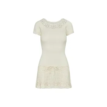 FRANKIES BIKINIS Short Sleeved Dresses Women's Cloud White