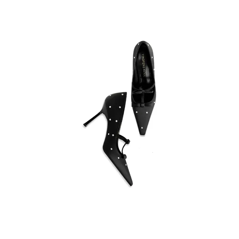 GOSO Slim Heel High Heels Women's Black-5