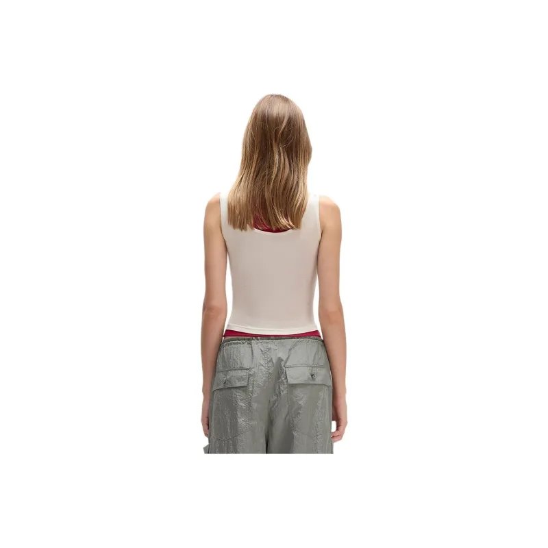 Valeria Obbaco Tank Top Women's White & Red-2