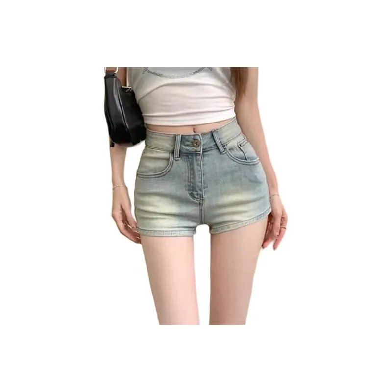 BENGEN Denim Shorts Women's Blue-0